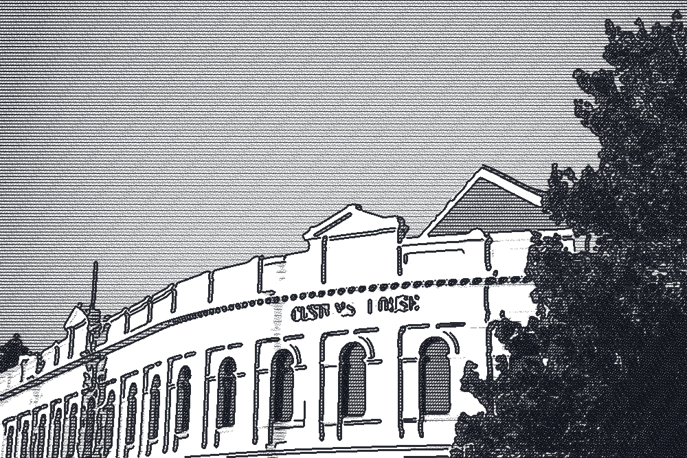 The Fremantle Customs House at dawn, its stone facade catching early light.